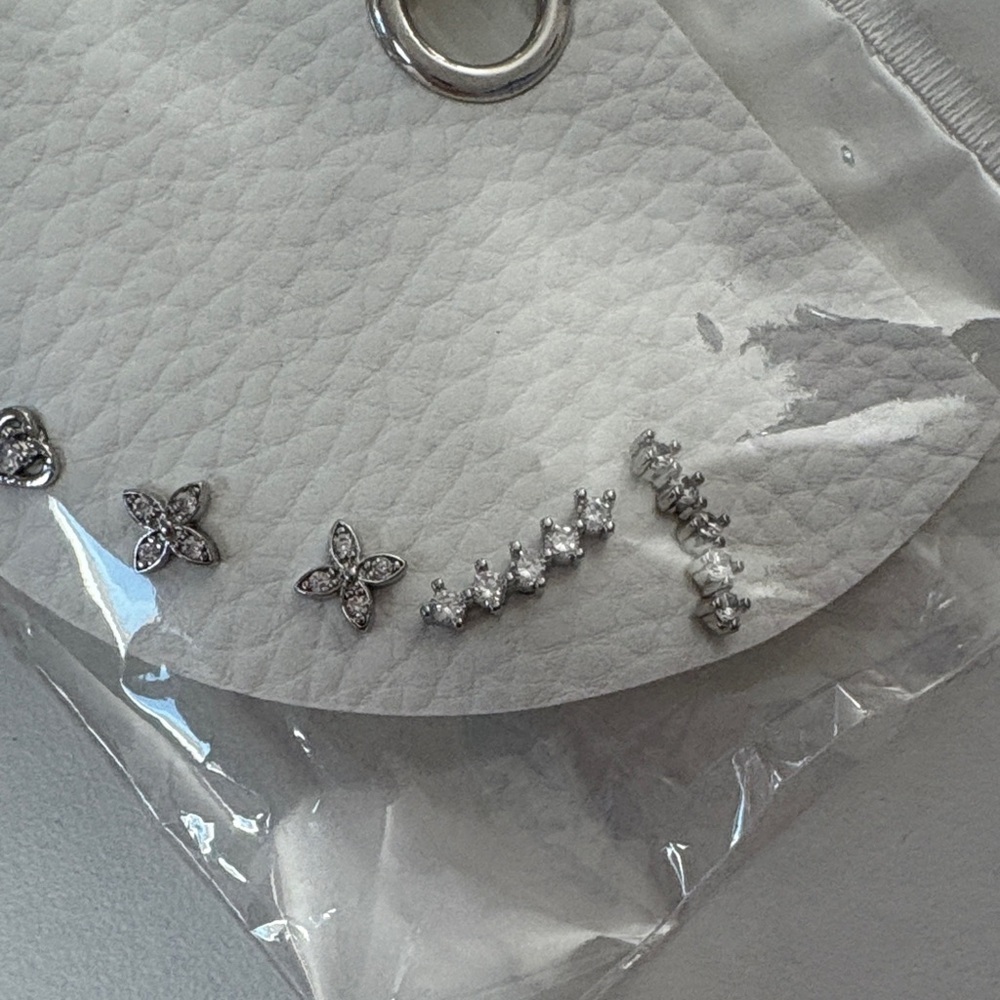 Chic Silver Earring Set with Multiple Designs - Picture 3 of 3